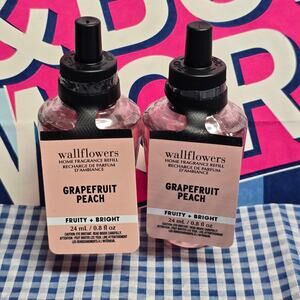 BBW Grapefruit Peach Fruity + Bright Wallflower Fragrance Refill Set
